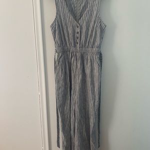 Women’s blue and white striped linen romper - American Eagle - size XS short